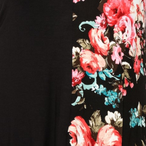 PLUS SIZE V-NECK FLORAL PRINT TUNIC - Picture 3 of 4